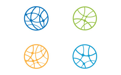 Wire connection World Logo Template vector illustration