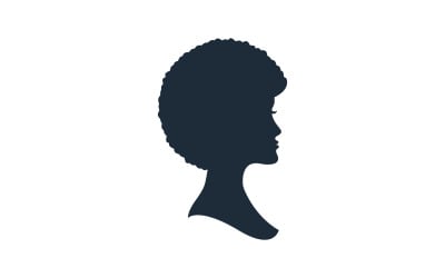 Woman face silhouette character illustration logo icon vector v.10