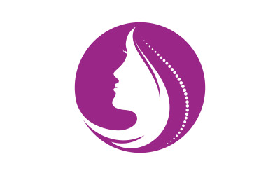 Woman face silhouette character illustration logo icon vector v.12