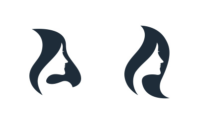 Woman face silhouette character illustration logo icon vector v.2