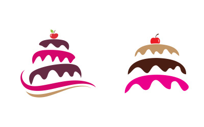 Bröd tårta vektor ikon design illustration mall v.5