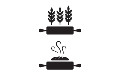Bröd tårta vektor ikon design illustration mall v.8