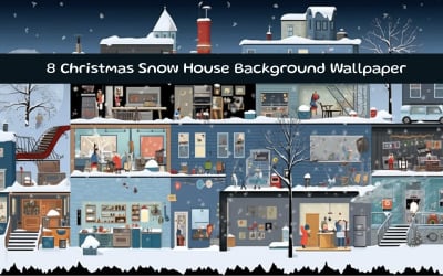 Christmas Snow House Background Wallpaper