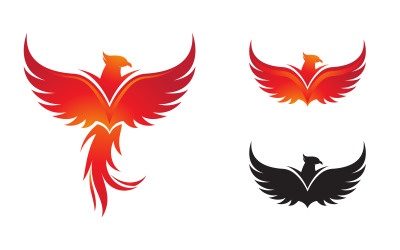 Fantasievogel Phoenix Vektorsymbol Illustration Design-Vorlage v.10