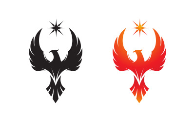 Fantasievogel Phoenix Vektorsymbol Illustration Design-Vorlage v.1