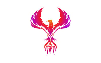 Fantasievogel Phoenix Vektorsymbol Illustration Design-Vorlage v.2