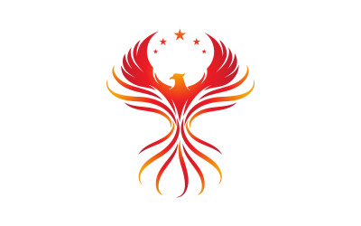 Fantasievogel Phoenix Vektorsymbol Illustration Design-Vorlage v.3