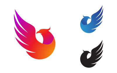 Fantasy Bird Phoenix vector icon illustration design template v.21