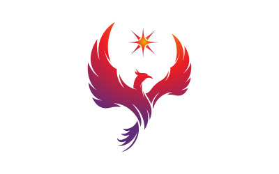 Fantasy Bird Phoenix vector icon illustration design template v.4
