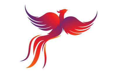 Fantasy Bird Phoenix vector icon illustration design template v.9