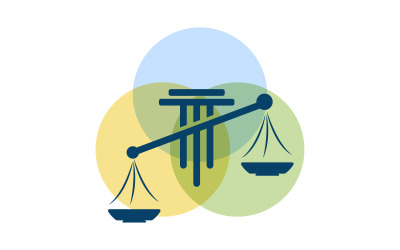 Szablon logo kancelarii prawnej Justice ilustracja wektorowa v.4