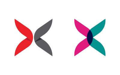 X Letter Vector pictogram ontwerp illustratie logo Template v.1