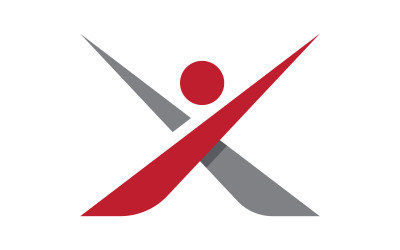 X 字母矢量图标设计插画徽标模板 v.5