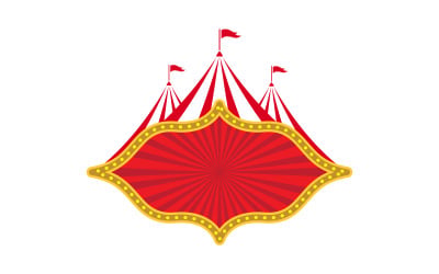 Circus event element vector illustration design template v.12