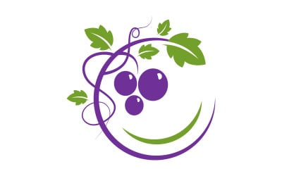 Grapes fruit logo template vector illustration design v.15