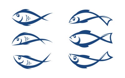 Modello logo pesce Modello di design icona creativa v.2