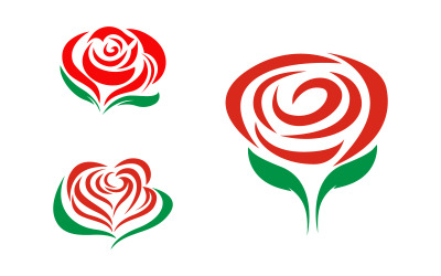 Modelo de logotipo de flor rosa vetor ícone ilustração v.1