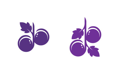 Modelo de logotipo de frutas de uvas ilustração vetorial design v.10