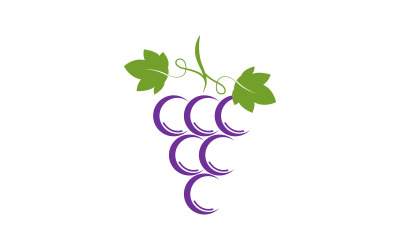 Modelo de logotipo de frutas de uvas ilustração vetorial design v.11