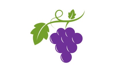 Modelo de logotipo de frutas de uvas ilustração vetorial design v.14
