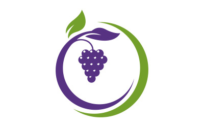 Modelo de logotipo de frutas de uvas ilustração vetorial design v.9