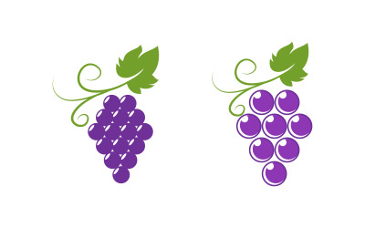 Modelo de logotipo de frutas uvas ilustração vetorial design v.1