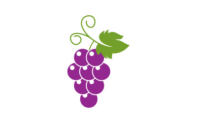 Modelo de logotipo de frutas uvas ilustração vetorial design v.2