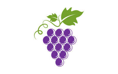 Modelo de logotipo de frutas uvas ilustração vetorial design v.3