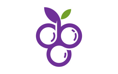 Modelo de logotipo de frutas uvas ilustração vetorial design v.5