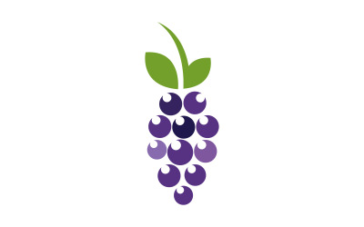 Modelo de logotipo de frutas uvas ilustração vetorial design v.8