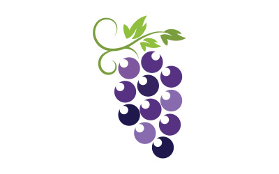 Modelo de logotipo de uvas e frutas, ilustração vetorial, design v.16