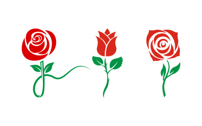 Rosenblume-Logo-Vorlage, Vektorsymbol-Illustration v.3