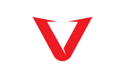 V Harfi Konsept Logo Şablonu vektör simge çizimi v.1