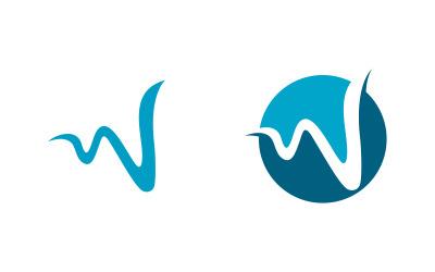 W Letter icon vector illustration design template