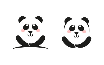 Ikona słodkiej pandy Szablon wektorowej ilustracji projekt v.4