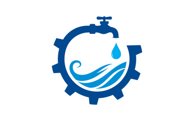 Logo hydrauliki wodnej Ikona wektorowa projekt ilustracji Szablon v.11