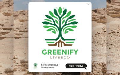 Modelo de logotipo da árvore de essência verde