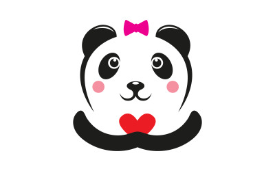 Panda sevimli simge Şablon vektör çizim tasarımı v.5