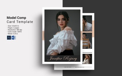 Professional Model Comp Card Template – Customizable &amp;amp; Print-Ready Design