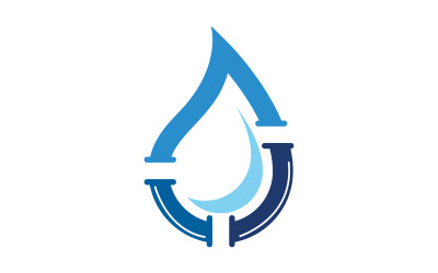 Sıhhi tesisat su logosu Vektör simge tasarım çizimi Şablon v.2