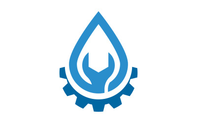 Sıhhi tesisat su logosu Vektör simge tasarım çizimi Şablon v.8