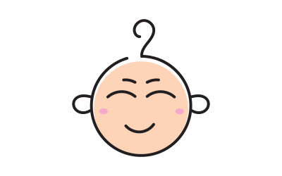 Słodkie logo dziecka Ikona wektorowa projekt ilustracji Szablon v.3