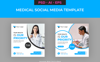 Social-Media-Vorlage für Medizin und Gesundheitswesen