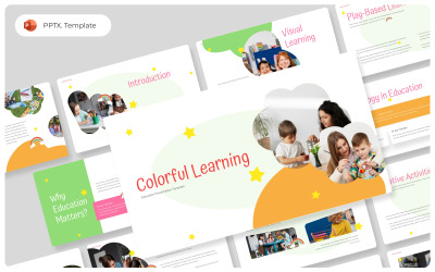 Színes tanulási PowerPoint bemutatósablon