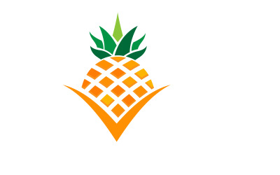 Ananas-Frucht-Symbol-Logo-Vorlage, Vektor-Illustrationsdesign v.1