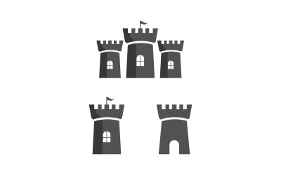 Schlossbau-Vektor-Illustrationsdesign-Vorlage v.4