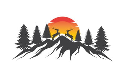 Forest mountain Vector icon design illustration v.13