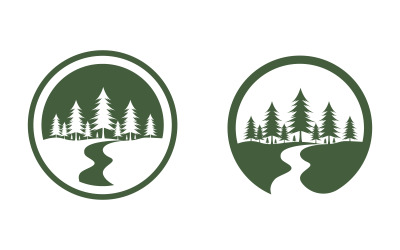 Forest mountain Vector icon design illustration v.2