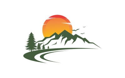 Forest mountain Vector icon design illustration v.8