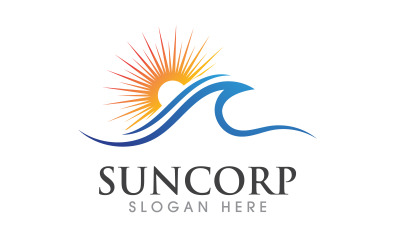 Güneş ışığı illüstrasyonu Simge Logo Şablonu tasarımı v.2